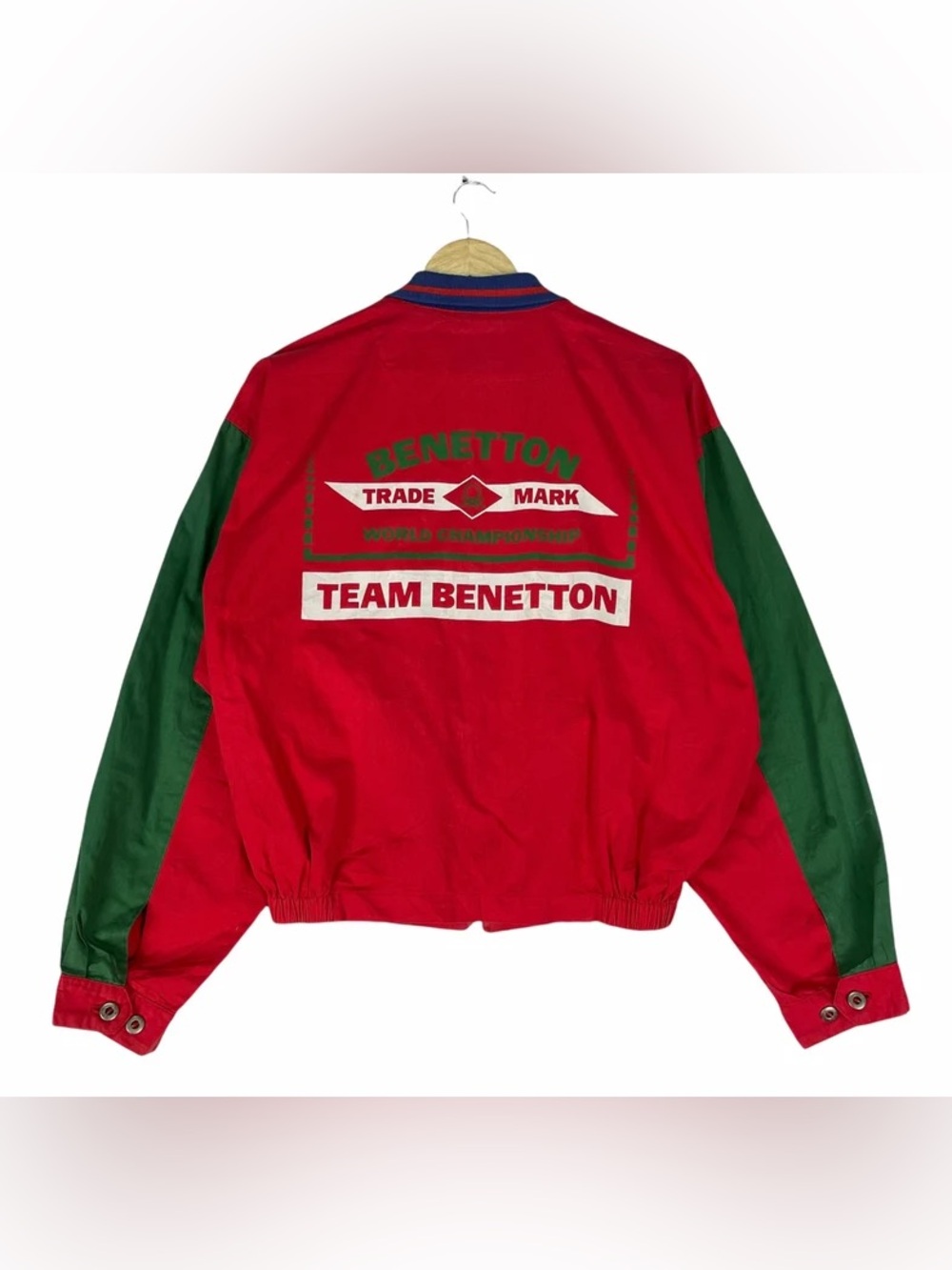 Vintage 90s Benetton Racing Team F1 Light Zipper Jacket Size Medium - Picture 2 of 7